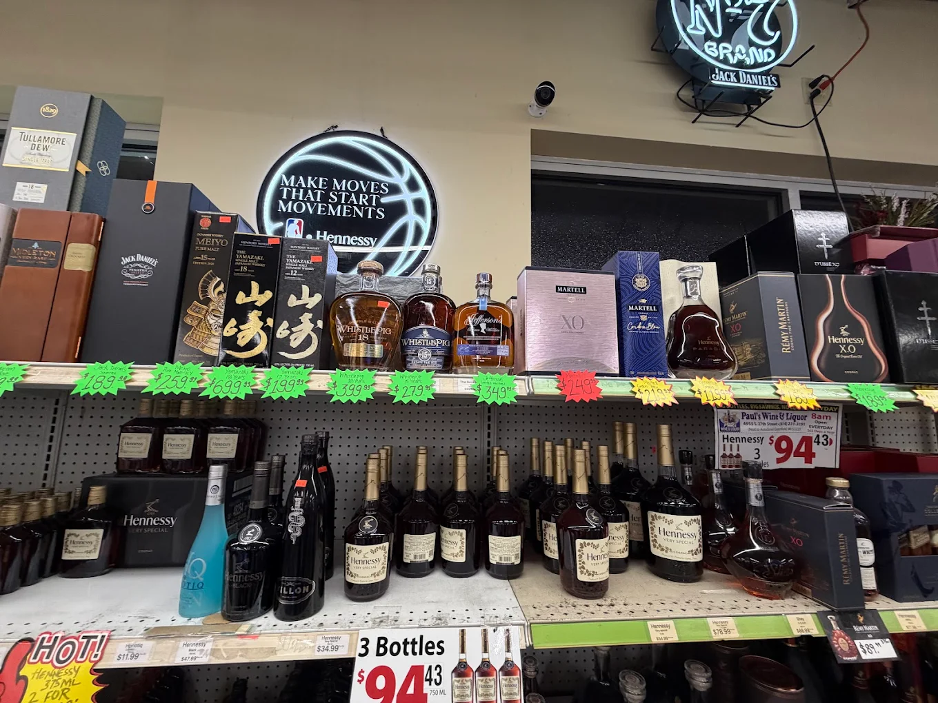 Premium spirits — Hennessy and top-shelf selections